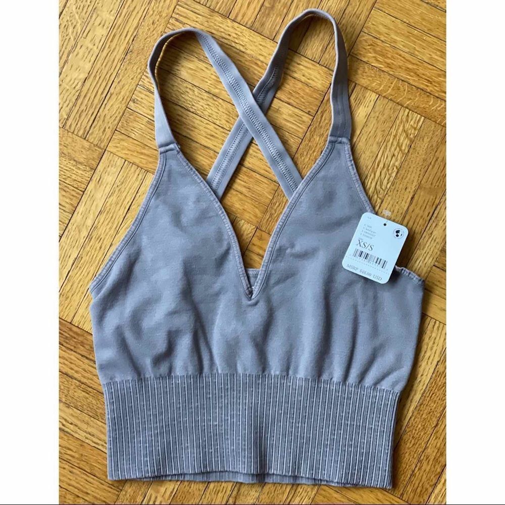 Free People Good Karma Crop Tank Top in Faded Grape Size XS NWT
